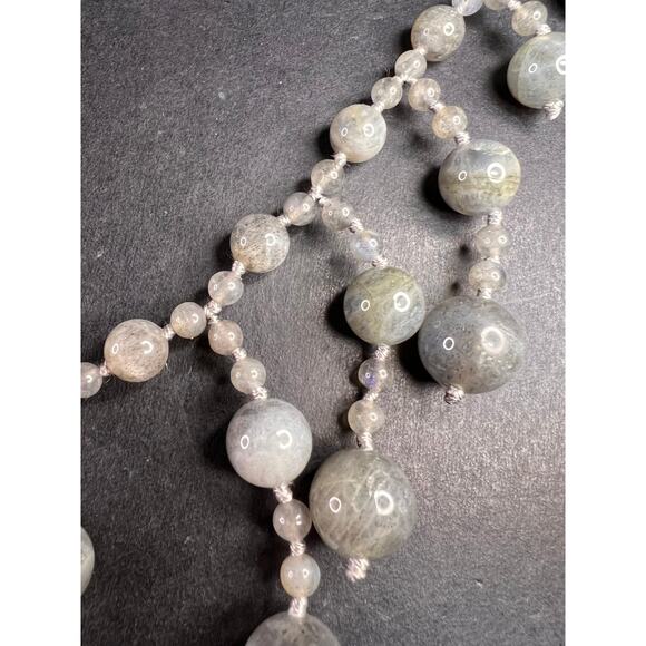 NEW labradorite bib statement necklace with sterling silver clasp - Picture 7 of 15